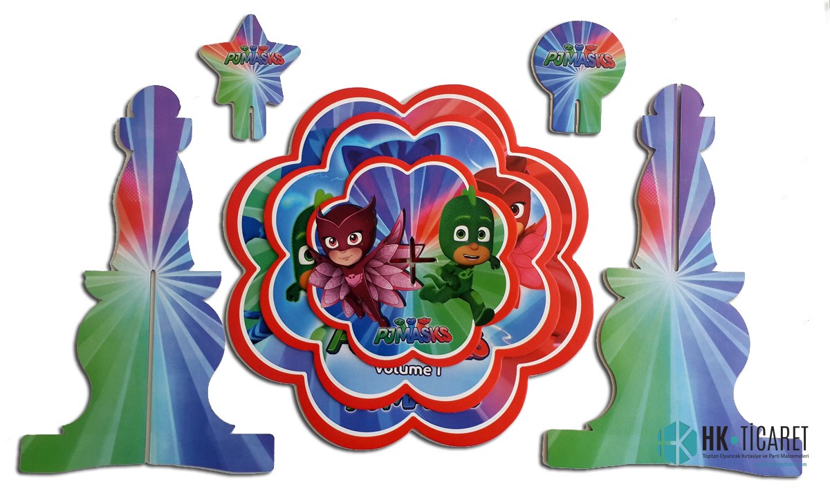 PJ Masks Temalı Cupcake Kek Standı Karton 3 katlı 