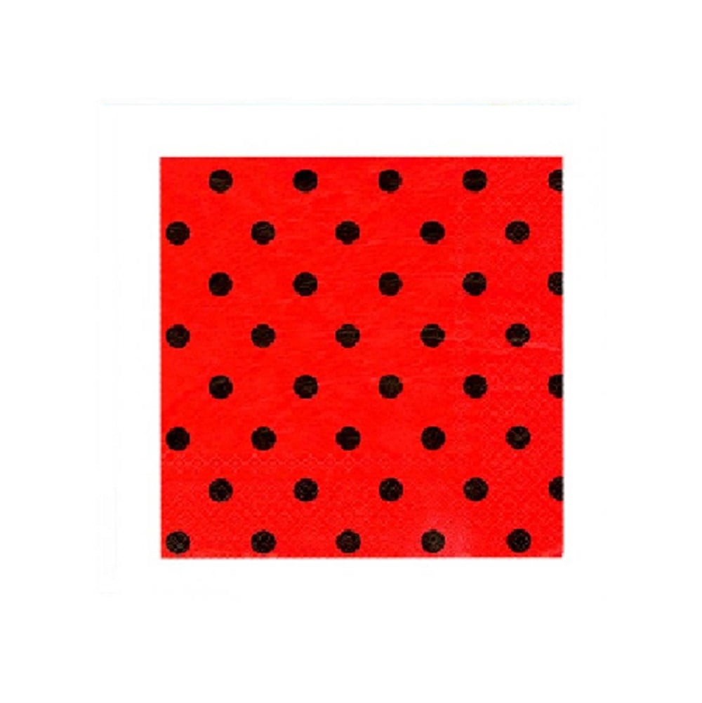 Roll-up Party Dreams Peçete Siyah Puantiyeli KırmızıPlastik Tabaklar