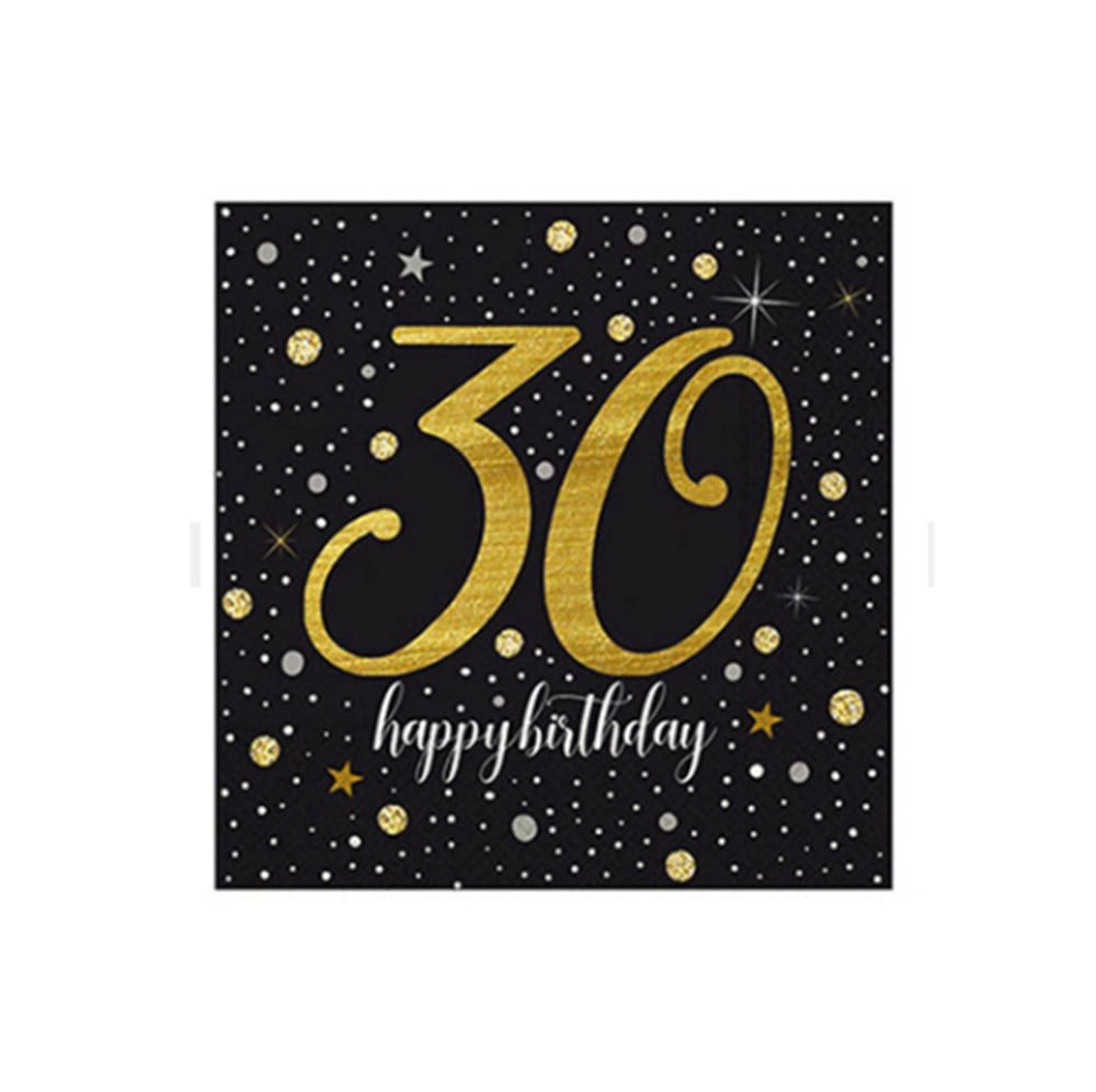 Roll-up Party Dreams Peçete 30 Yaş Işıltılı Doğum GünüPlastik Tabaklar