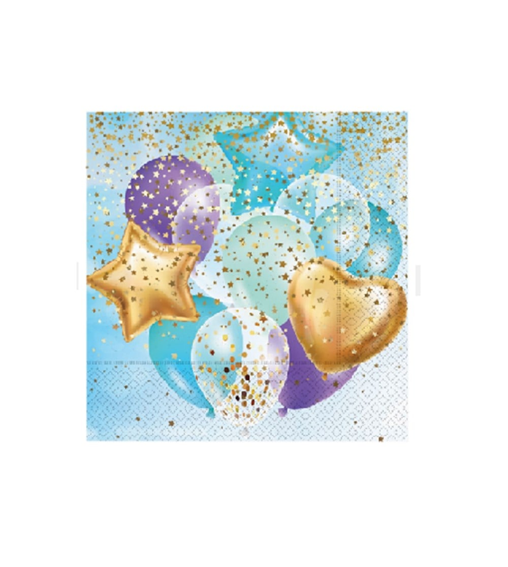 Roll-Up Party Dreams Peçete Uçan Balonlar MaviPlastik Tabaklar