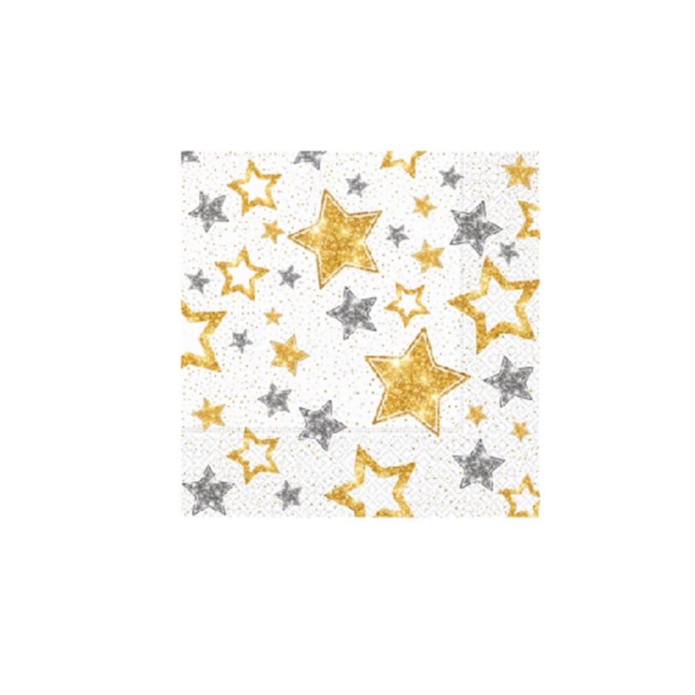 Roll-Up Party Dreams Peçete Yıldızlar BeyazPlastik Tabaklar
