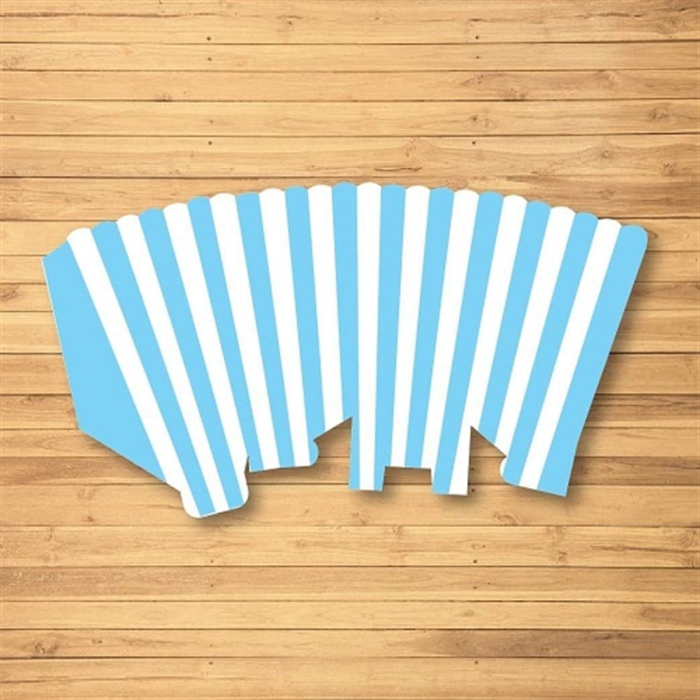 Pop Corn Mısır Kutusu Mavi Beyaz ÇizgiliPop Corn Mısır Kutuları