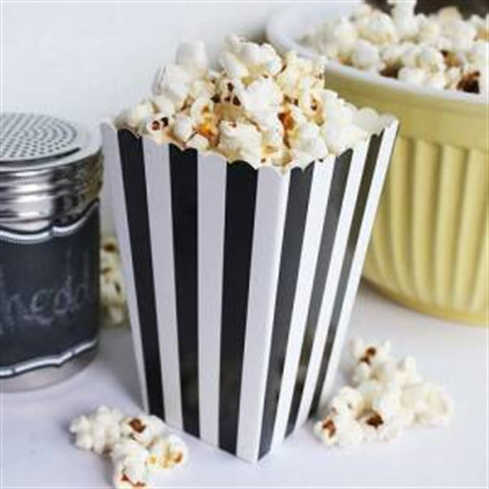 Pop Corn Mısır Kutusu Siyah Beyaz ÇizgiliPop Corn Mısır Kutuları