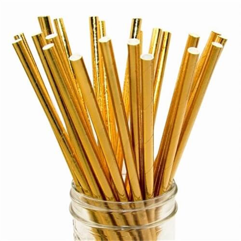 Aksesuarlar ve HediyeliklerKağıt Pipet 25'li Gold RenkRoll Up