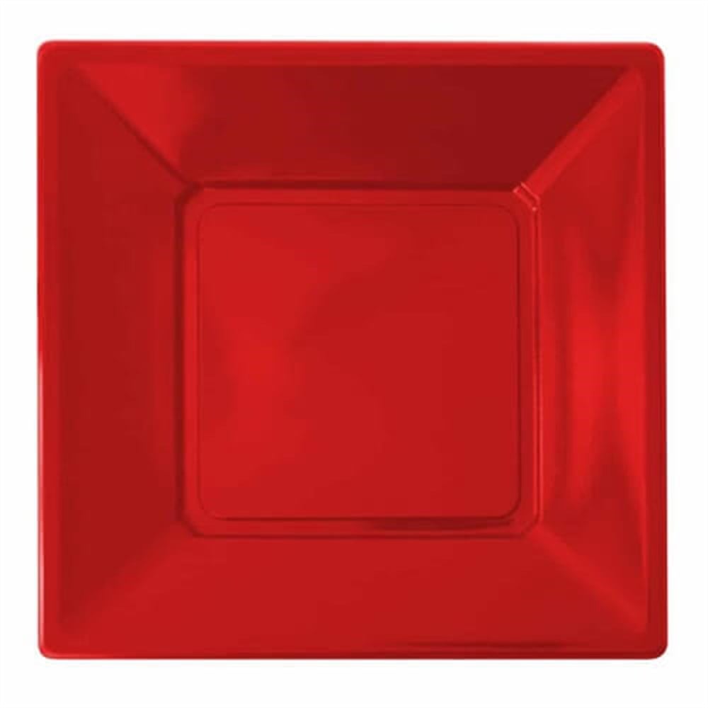 Plastik Kare Tabak 17cm KırmızıRoll Up