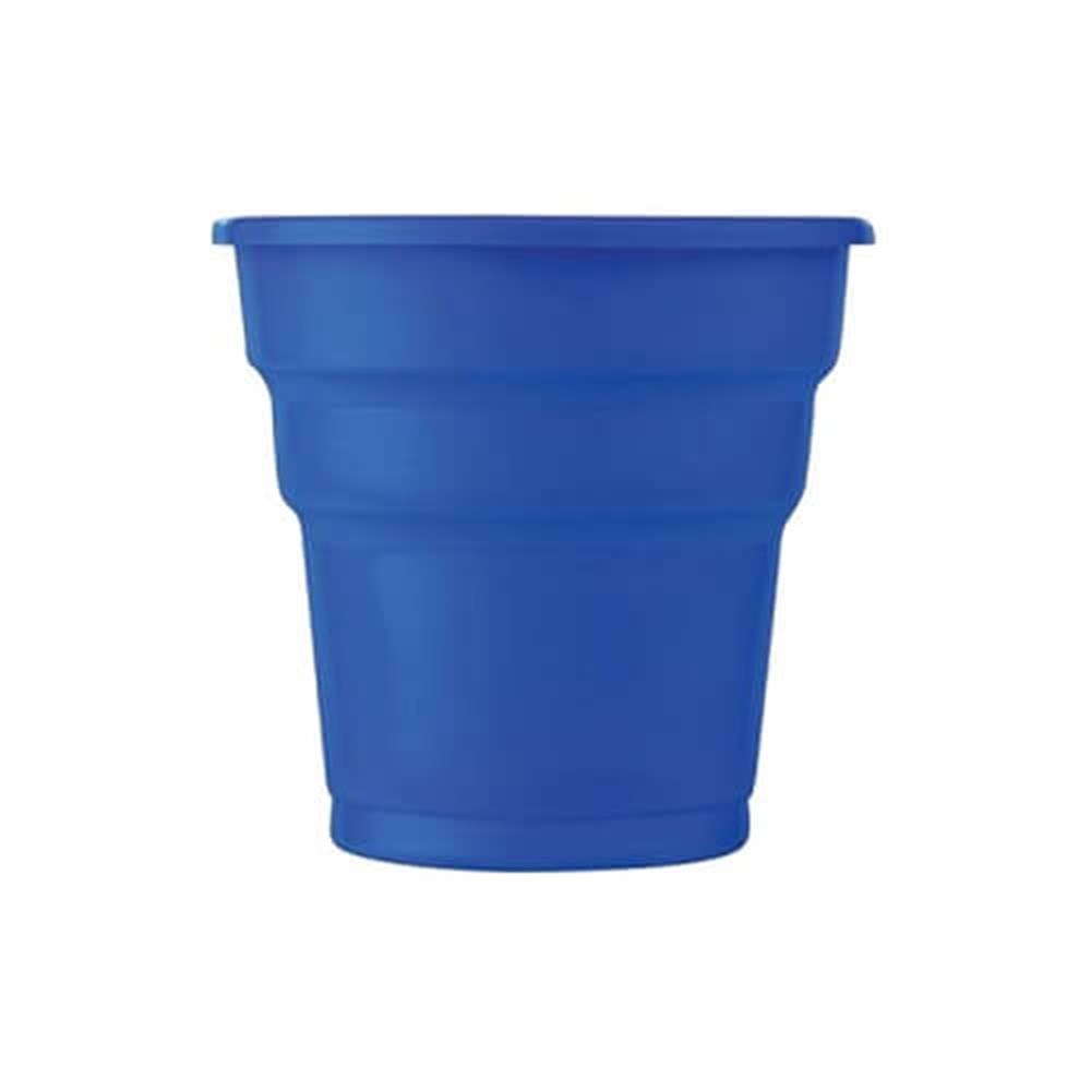 Düz Renk Plastik BardaklarPlastik Meşrubat Bardağı Mavi 25'liRoll Up