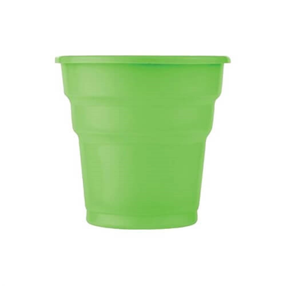Düz Renk Plastik BardaklarPlastik Meşrubat Bardağı Yeşil 10'luRoll Up