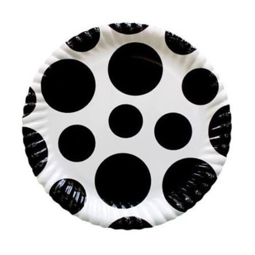 Desenli TabaklarTabak Karton 23cm Karışık Puantiyeli SiyahRoll Up