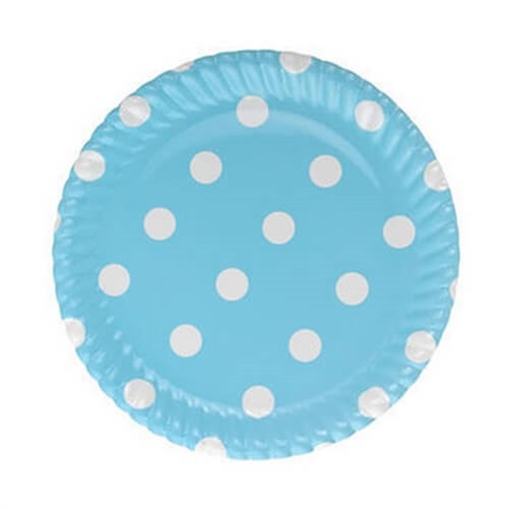 Desenli TabaklarTabak Karton 23cm Mavi PuantiyeliRoll Up