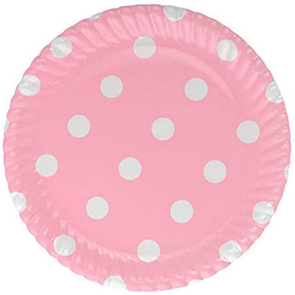 Desenli TabaklarTabak Karton 23cm Pembe PuantiyeliRoll Up