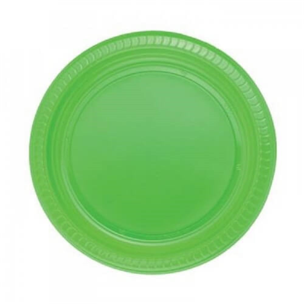 Yuvarlak Plastik Tabaklar 22cmTabak Plastik 22cm Yeşil 25'liRoll Up