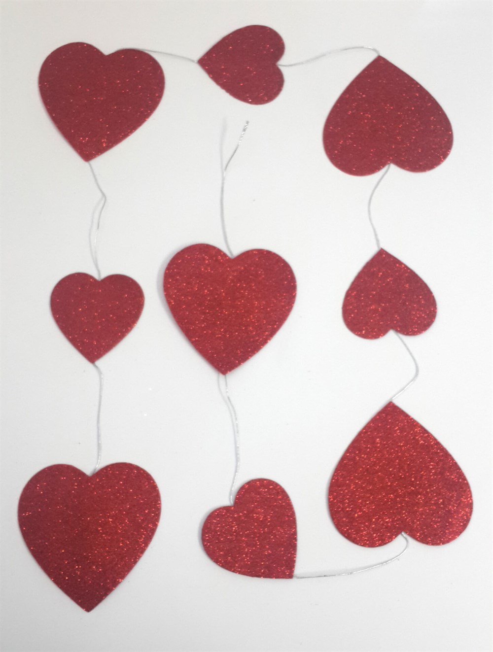 Simli Eva Kalp Sarkıt Süs KırmızıSimli Eva Kalp Sarkıt Süsler