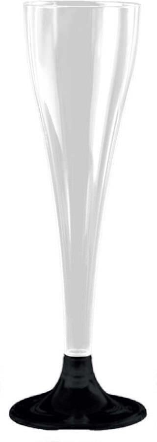 Ayaklı Plastik BardaklarŞampanya Kadehi Bardak Plastik Siyah 120 ml 6'lıSword pack