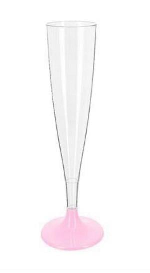 Ayaklı Plastik BardaklarŞampanya Kadehi Bardak Plastik Pembe 120 ml 6'lıSword pack