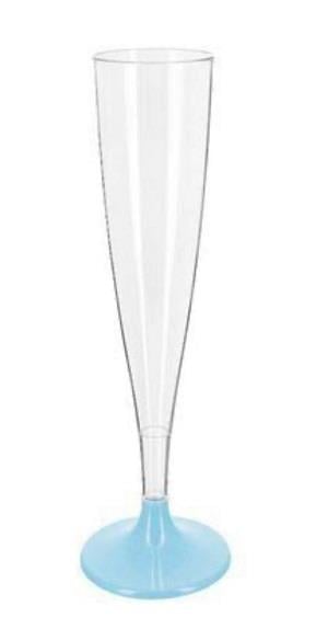 Ayaklı Plastik BardaklarŞampanya Kadehi Bardak Plastik Mavi 120 ml 6'lıSword pack