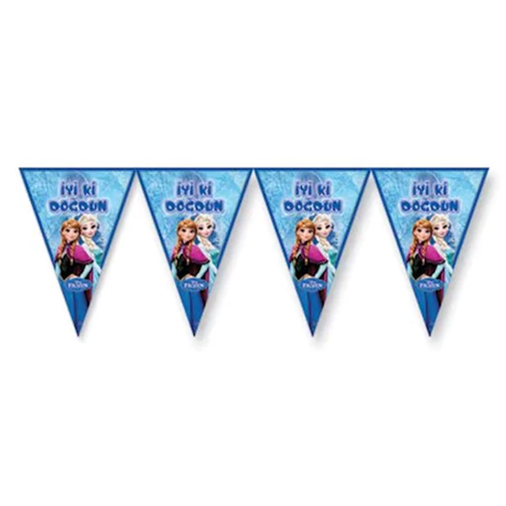 iyi ki Doğdun Frozen Elsa Üçgen Flama 2 Mt.Üçgen Flama