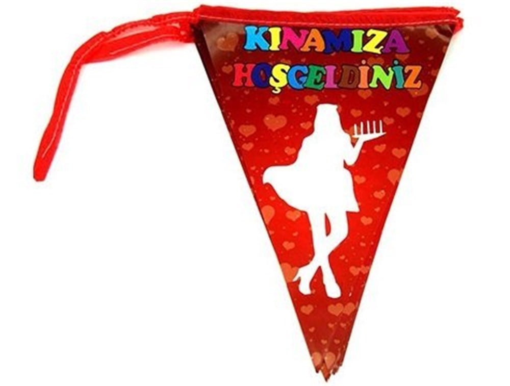 Kınamıza Hoşgeldiniz Üçgen Flama 2 Mt.Üçgen Flama