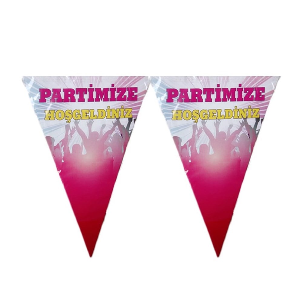 Partimize Hoşgeldiniz Üçgen Flama 2 Mt.Üçgen Flama
