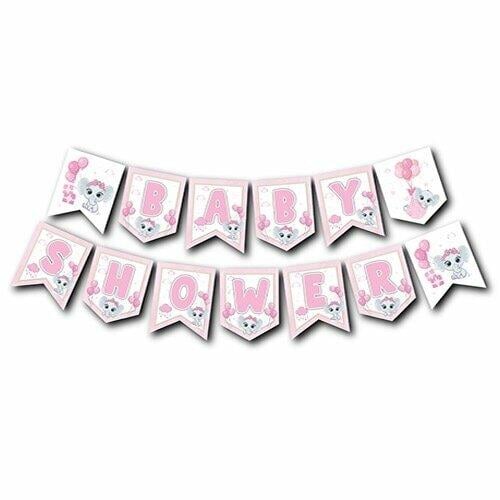 Zigzag BannerBaby Shower Kız Zigzag Banner Kağıt SüsYerli Üretim