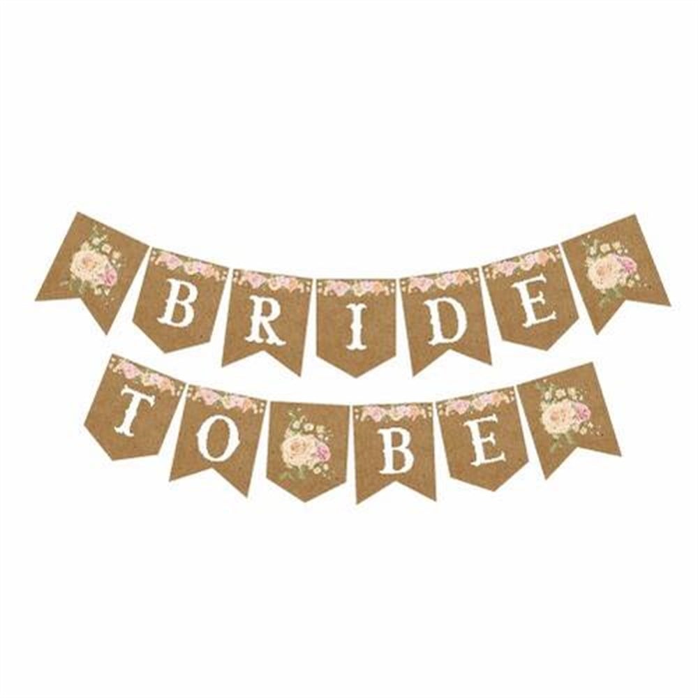 Banner SüslerBride To Be Baskılı Zigzag Banner Kağıt SüsYerli Üretim