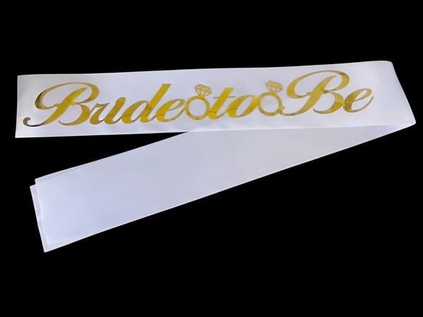 Bekarlığa VedaBride To Be Kuşak Beyaz Üzeri Gold AltınYerli Üretim