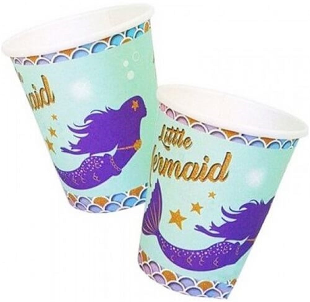 Lisanslı BardaklarDeniz Kızı Temalı Karton BardakYerli Üretim