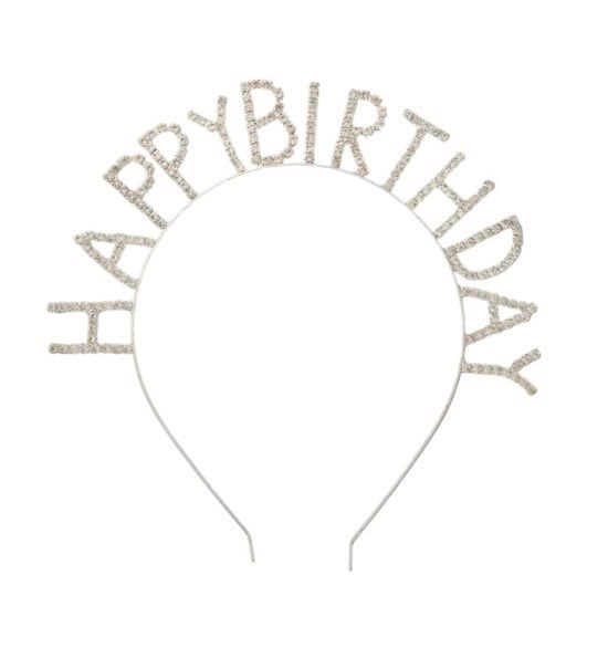 Parti AksesuarlarıHappy Birthday Metal Taşlı Taç GümüşYerli Üretim