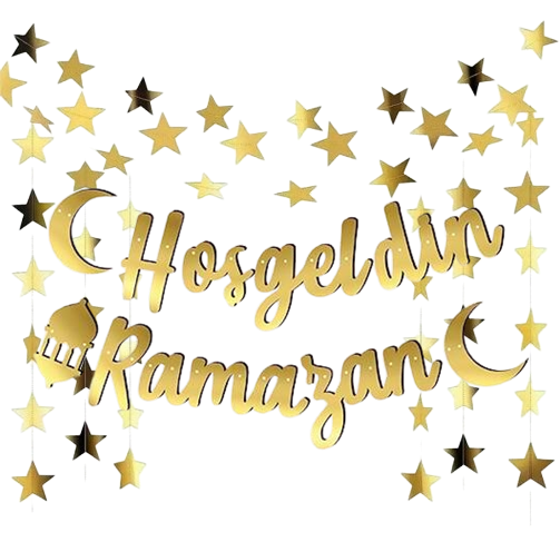 Ramazan Konsept ÜrünleriHoş Geldin Ramazan Kaligrafi Yıldız Süsleme SetiYerli Üretim