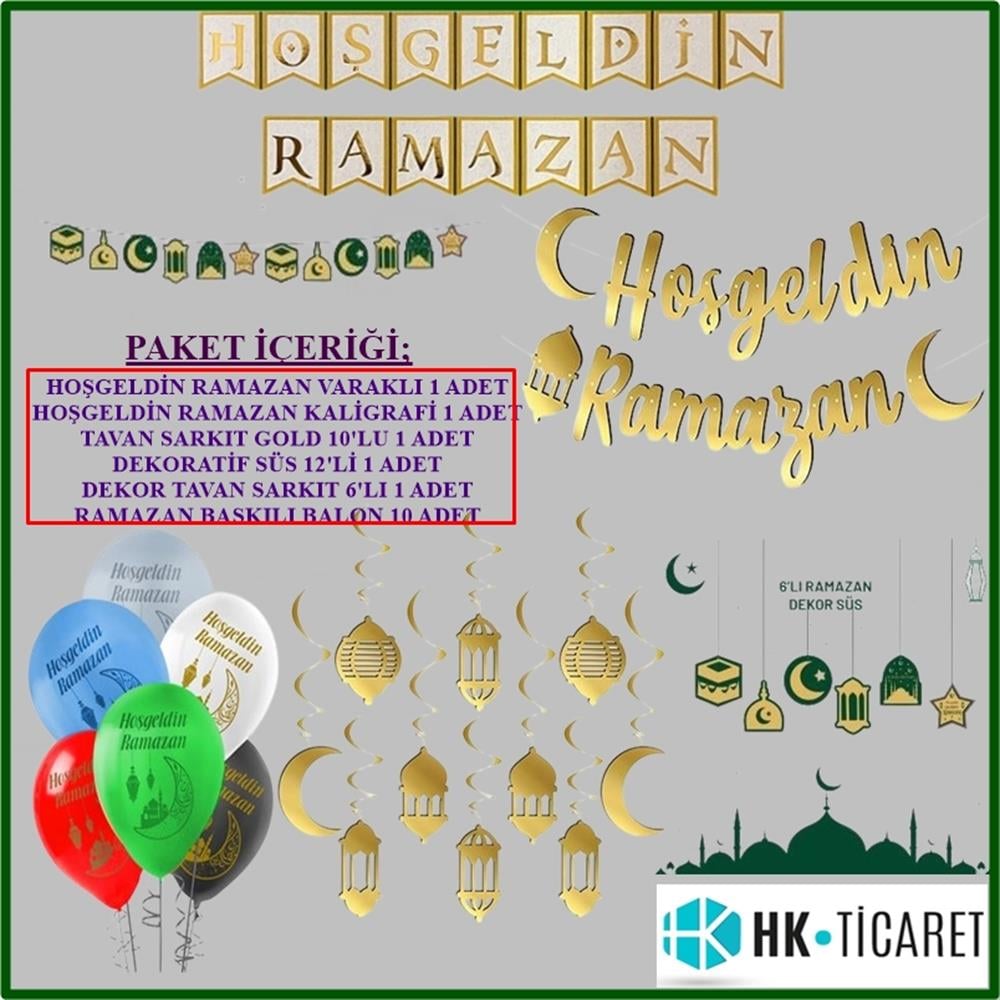 Ramazan Konsept ÜrünleriHoşgeldin Ramazan Konsept Süsleme 6'lı Set Yerli Üretim
