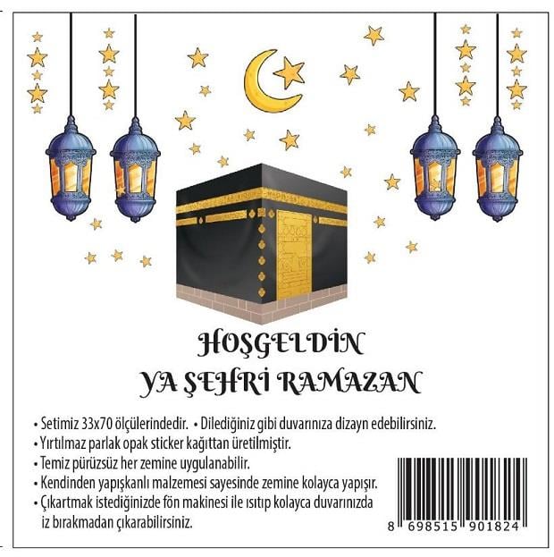 Ramazan Konsept ÜrünleriHoşgeldin Ya Şehri Ramzan StickerYerli Üretim