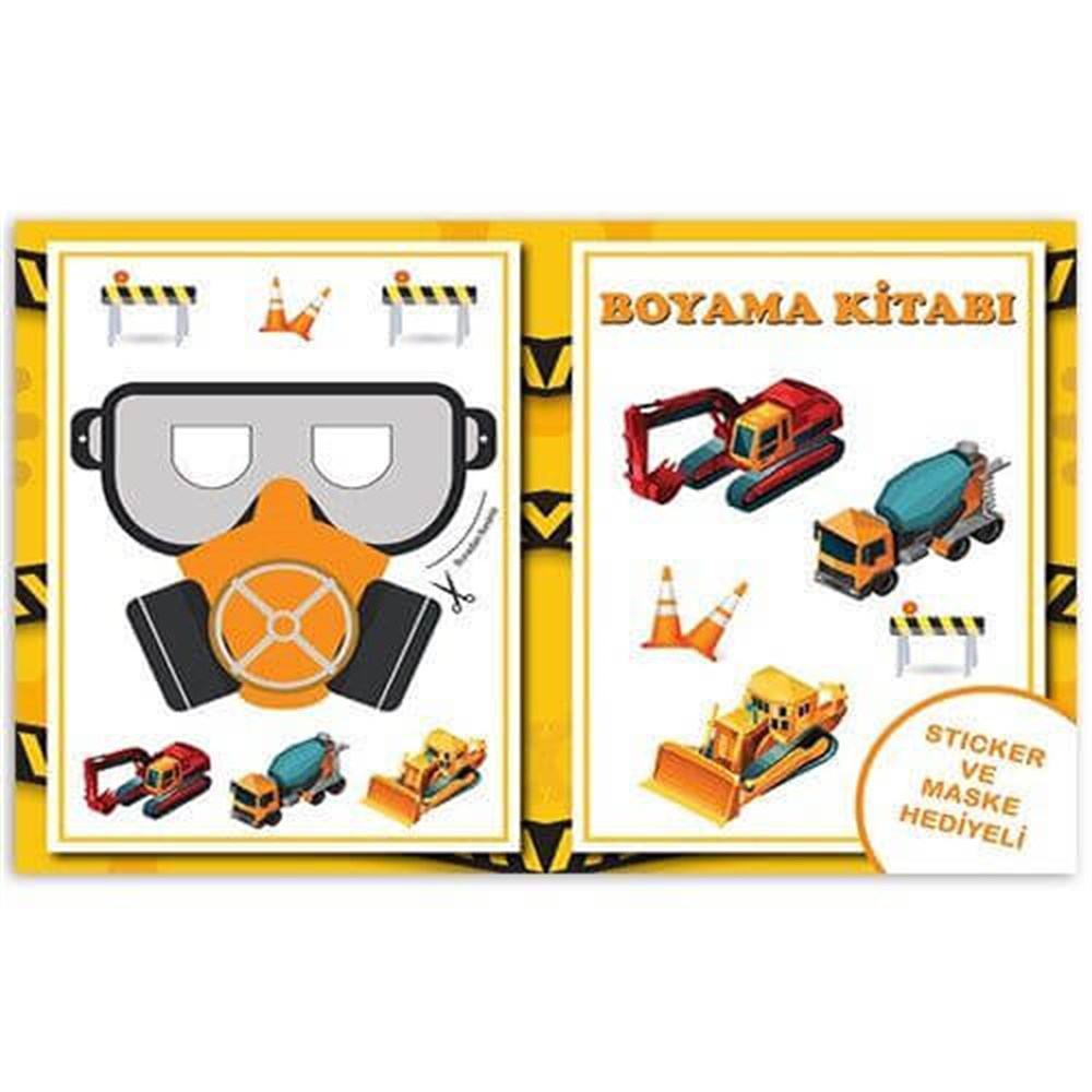 Aksesuarlar ve Hediyeliklerİnşaat Boyama Kitabı - Sticker ve MaskeliYerli Üretim