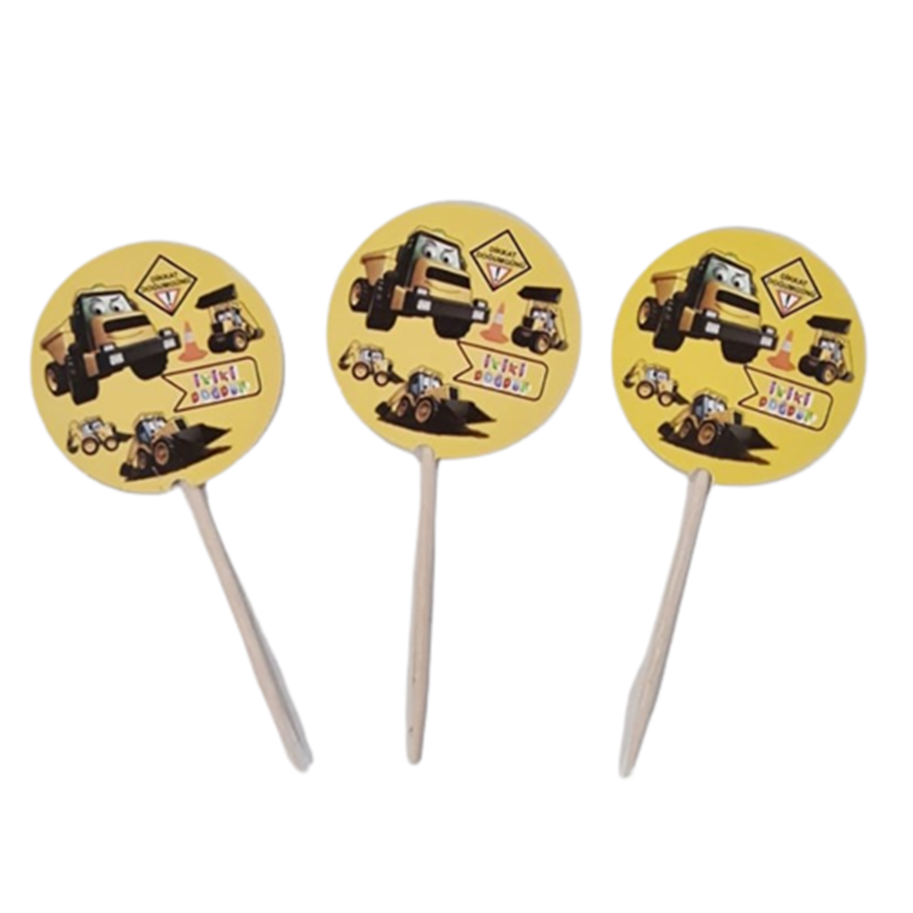 Kürdan Çeşitleriİnşaat Konsept Parti Cupcake Kürdan 20 AdetYerli Üretim