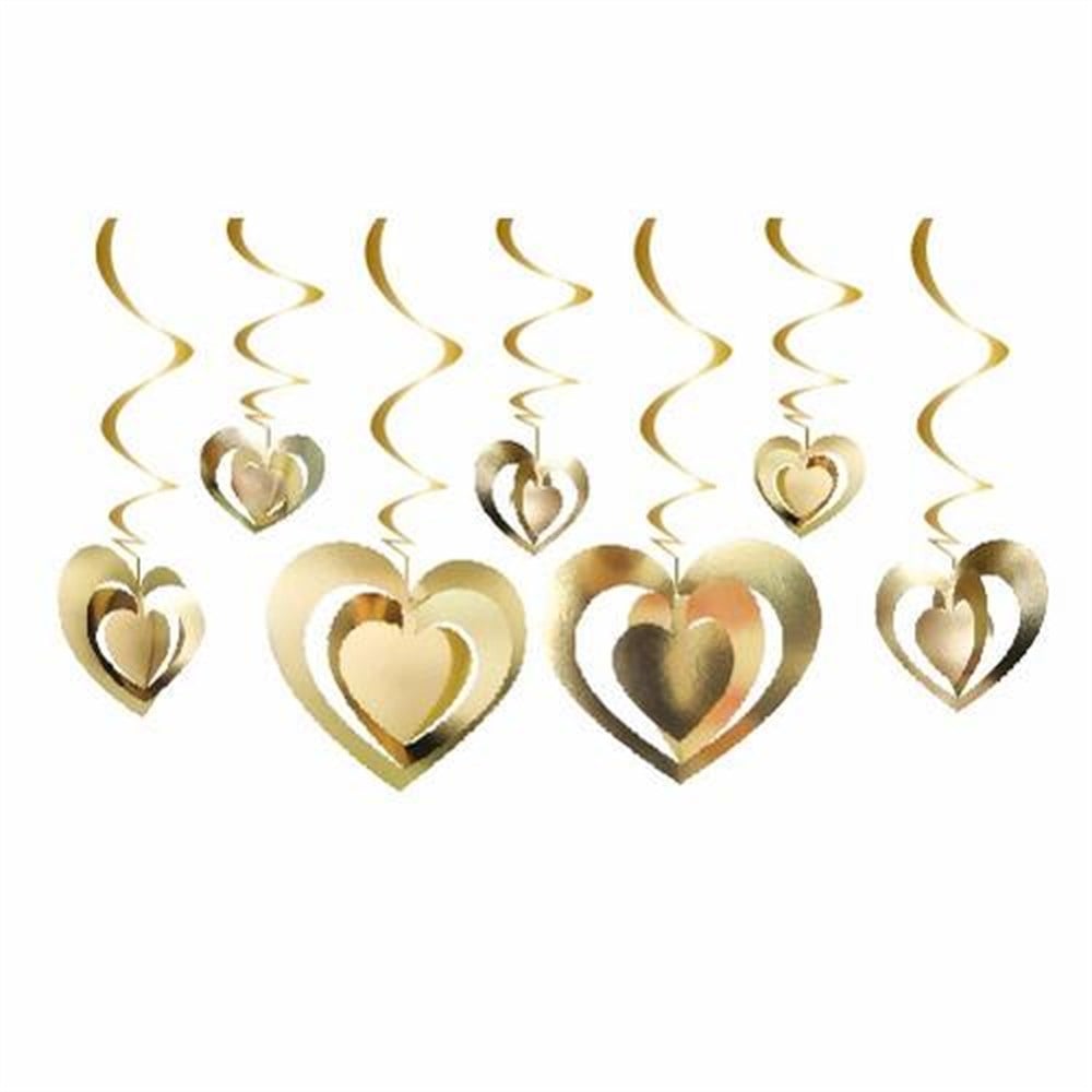 Sarkıt Tavan SüsleriKalp 3D Tavan Sarkıt Süs GoldYerli Üretim