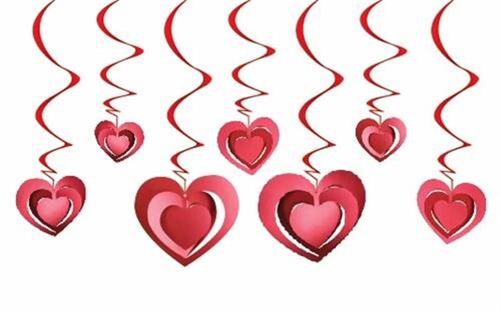 Sarkıt Tavan SüsleriKalp 3D Tavan Sarkıt Süs KırmızıYerli Üretim