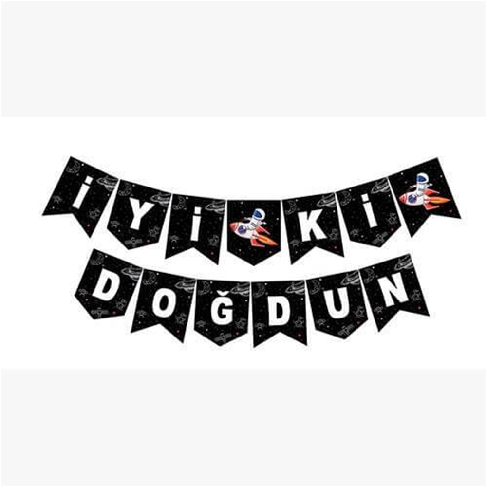 Banner SüslerKozmik Galaksi Uzay Temalı İyi ki Doğdun BannerYerli Üretim