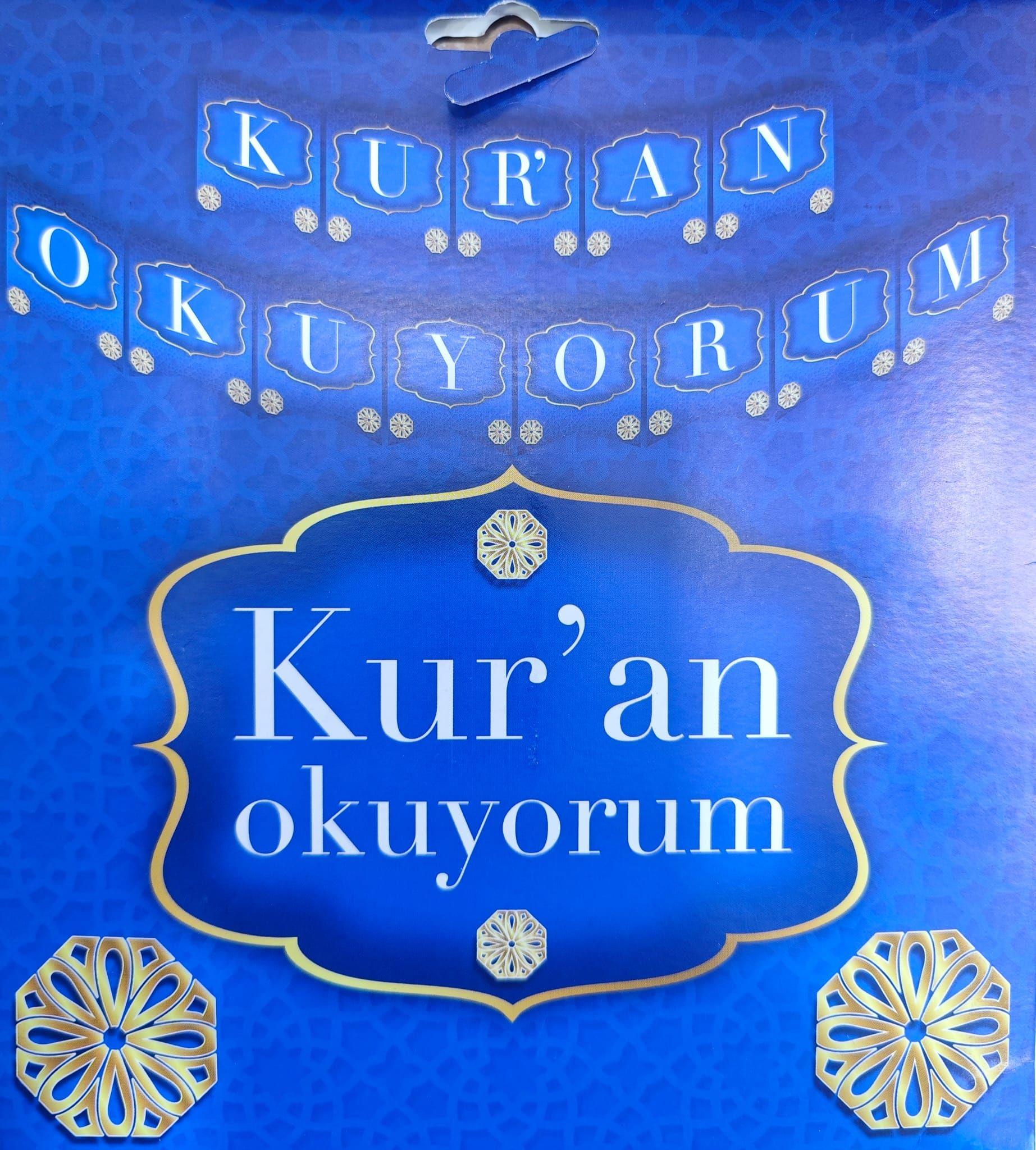Zigzag BannerKuran Okuyorum Temalı Zigzag Banner Kağıt SüsYerli Üretim