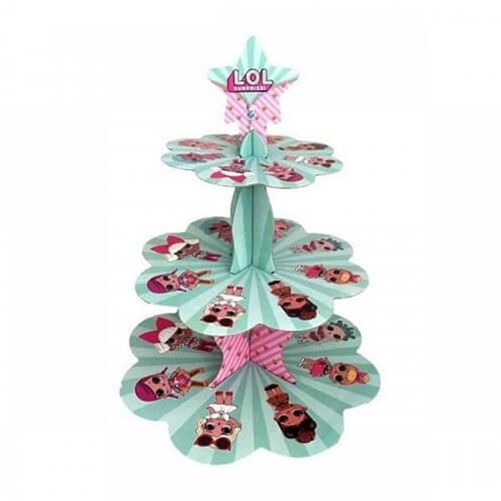 Kek StandlarıLol Temalı Karton Cupcake Kek Standı 3 KatlıYerli Üretim