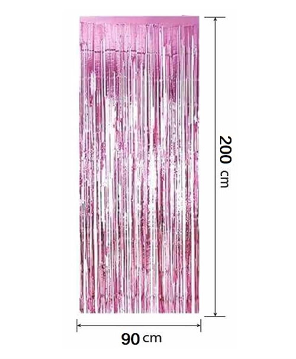 Kapı Perdesi Arka FonlarMetalize Arka Fon Kapı Perdesi 90x200cm PembeYERLİ ÜRETİM