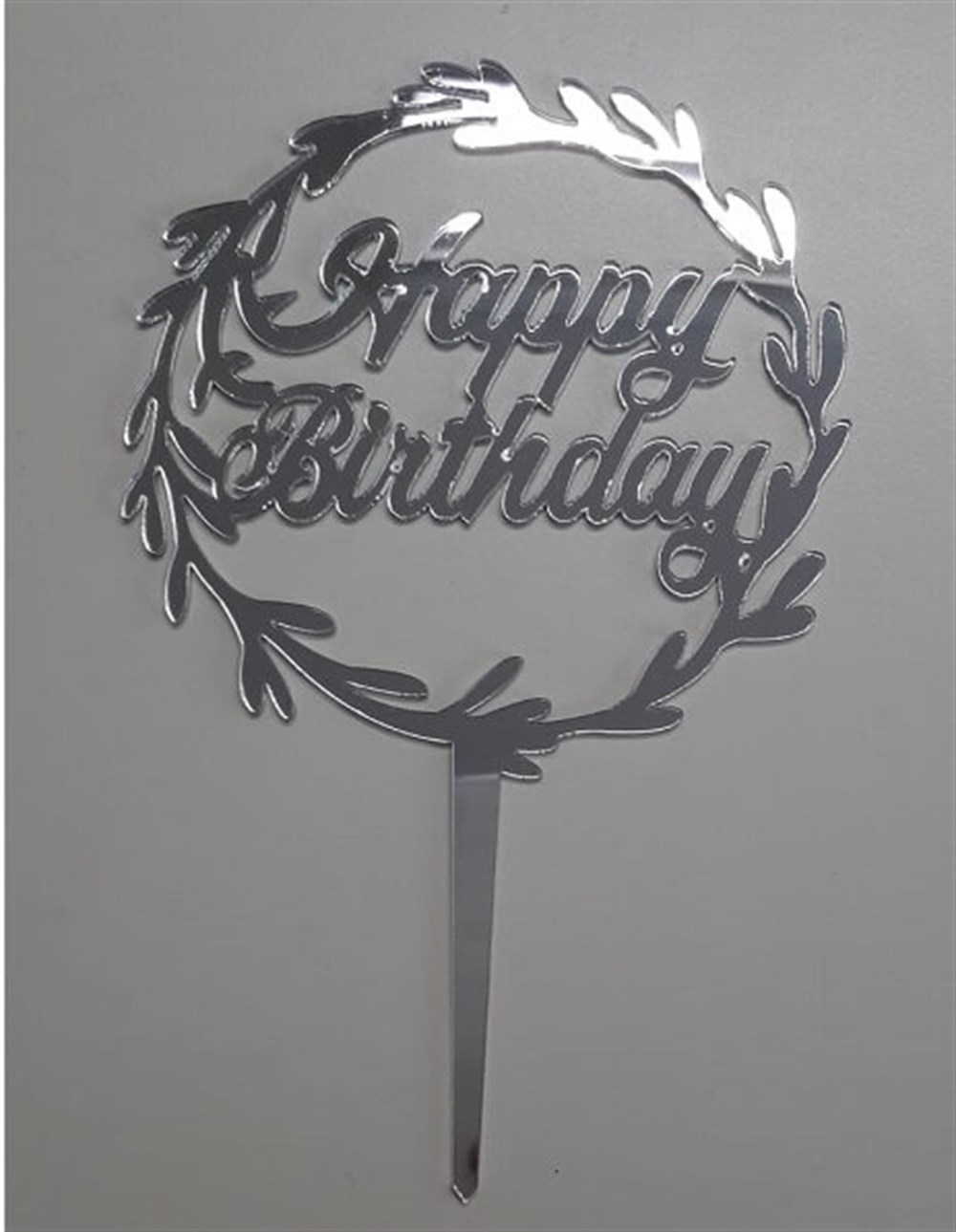 Pleksi Harf Rakam ve YazılarPasta Üstü Pleksi Happy Birthday Yazısı GümüşYerli Üretim