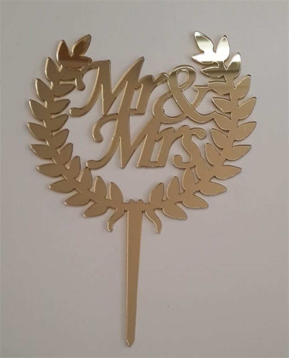 Pleksi Harf Rakam ve YazılarPasta Üstü Pleksi Mr&Mrs Yazısı GoldYerli Üretim
