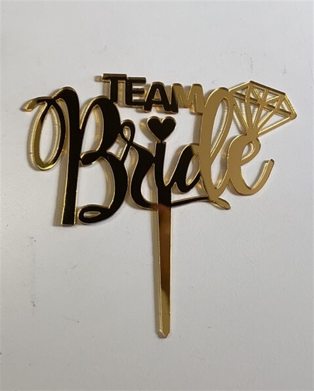 Pleksi Harf Rakam ve YazılarPasta Üstüne Pleksi Team Bride Gold YazıYerli Üretim