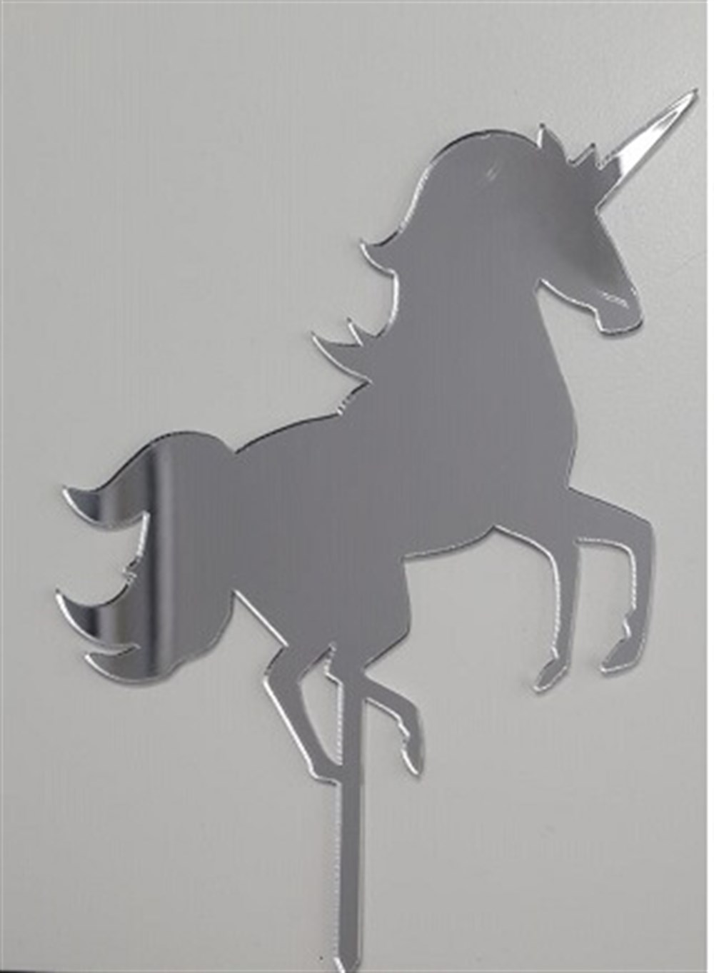 Pleksi Harf Rakam ve YazılarPasta Üstüne Pleksi Unicorn At Şekli Gümüş Yerli Üretim