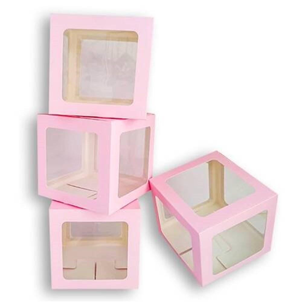 Şeffaf Kutu ve HarfleriŞeffaf Kutu Pembe 25cm 10'luYerli Üretim