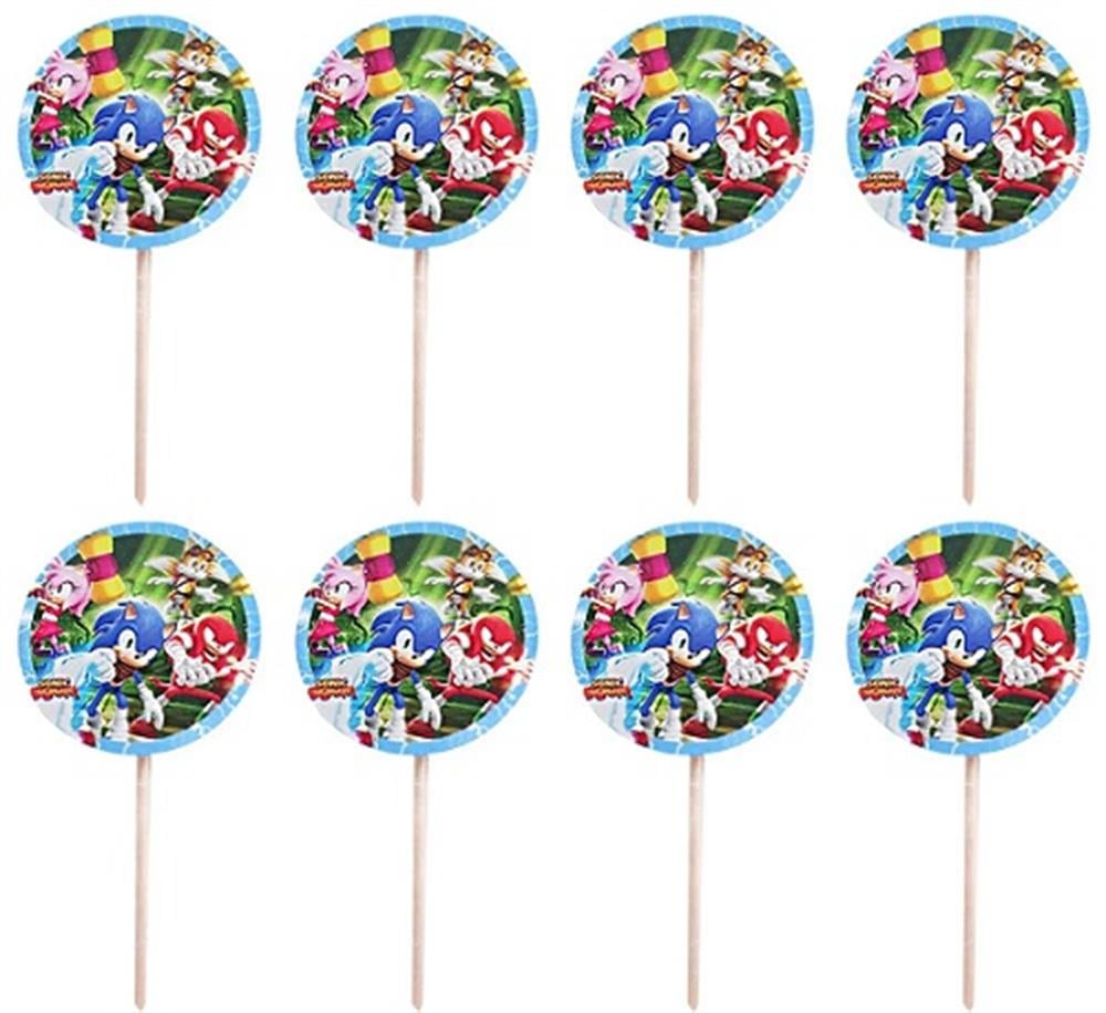 Kürdan ÇeşitleriSonic Boom Konsept Parti Cupcake Kürdan 20 AdetYerli Üretim