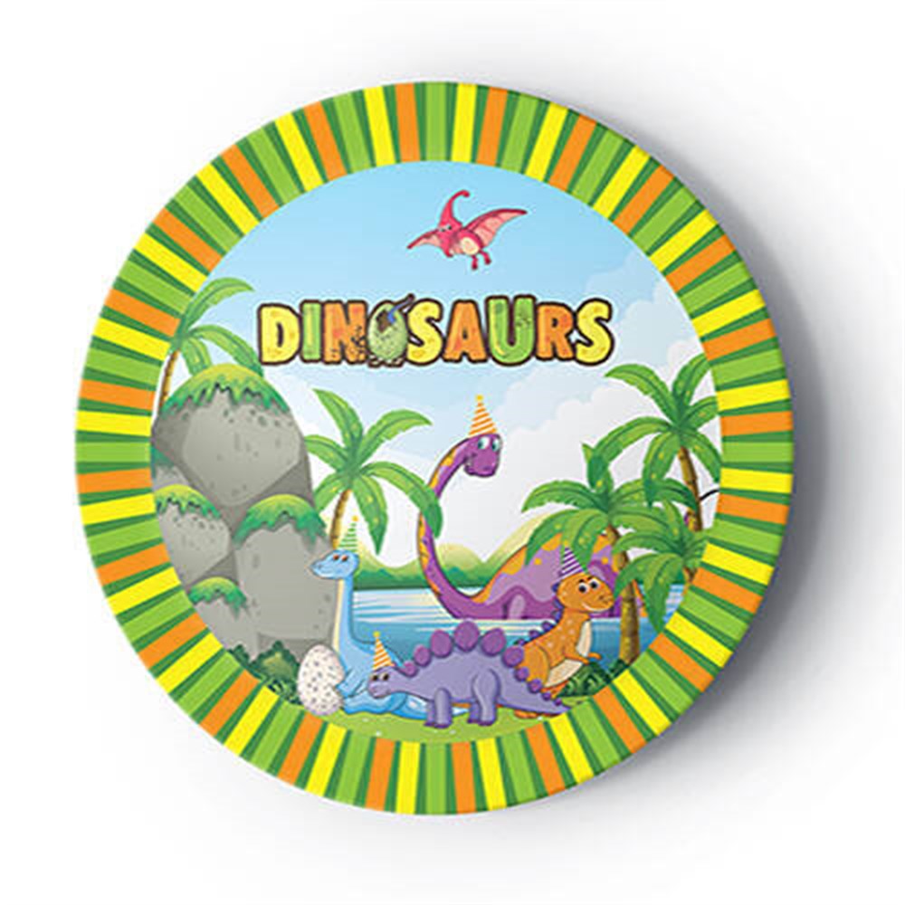 Lisanslı TabaklarTabak Karton Dinazorlar 23cmYerli Üretim