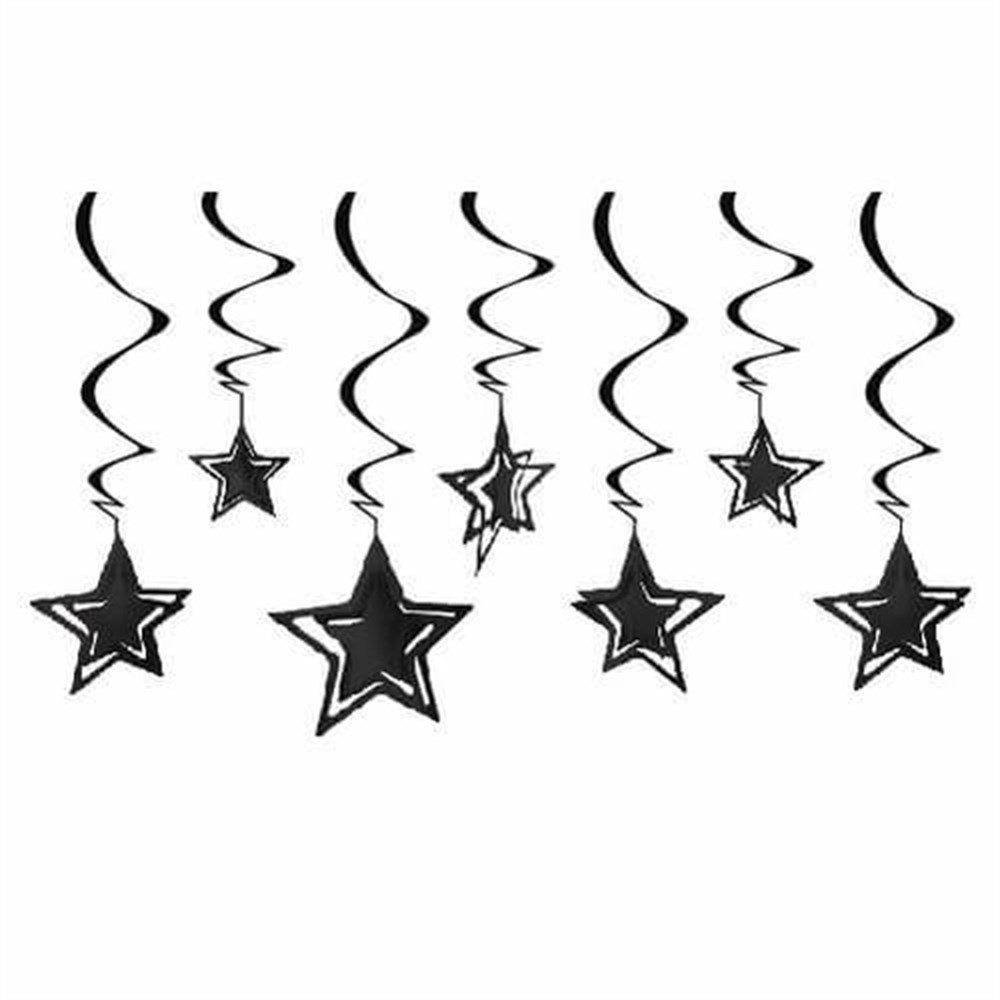 Sarkıt Tavan SüsleriYıldız 3D Tavan Sarkıt Süs SiyahYerli Üretim