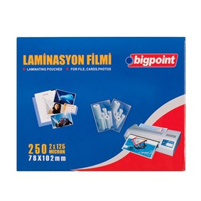 Bigpoint Laminasyon Filmi 78x102mm 125 Mikron 100lü Kutu