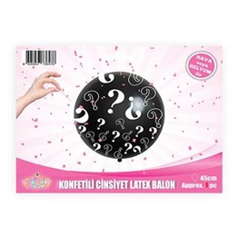Diğer Lateks BalonlarCinsiyet Belirleme Balonu Pembe Konfetili 45cmİTHAL