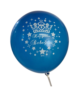 Baskılı Latex BalonlarHoş Geldin Bebeğim Baskılı 18 inç Mavi Balon 1 Adetİthal