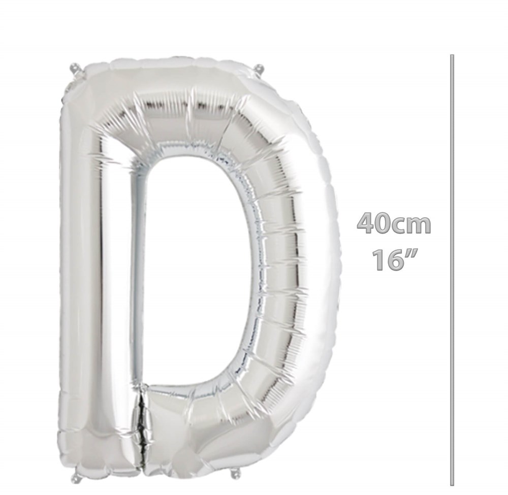 Folyo Harf D Gümüş Balon 40cm ( 16 inç )16